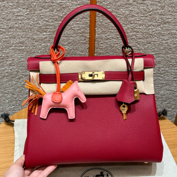 올수공 에르메스 켈리 28 K1/Rouge grenat 토고 가죽 골드 하드웨어