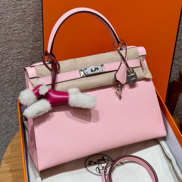 올수공 에르메스 켈리 32 3Q/Rose Sakura 엡송 가죽 실버 하드웨어