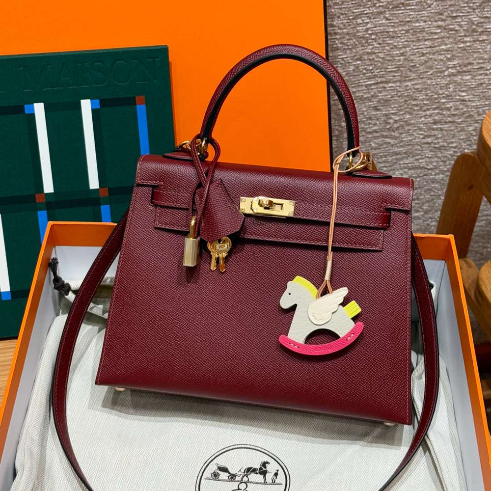 올수공 에르메스 켈리 25 55/Rouge H 엡송 가죽 골드 하드웨어