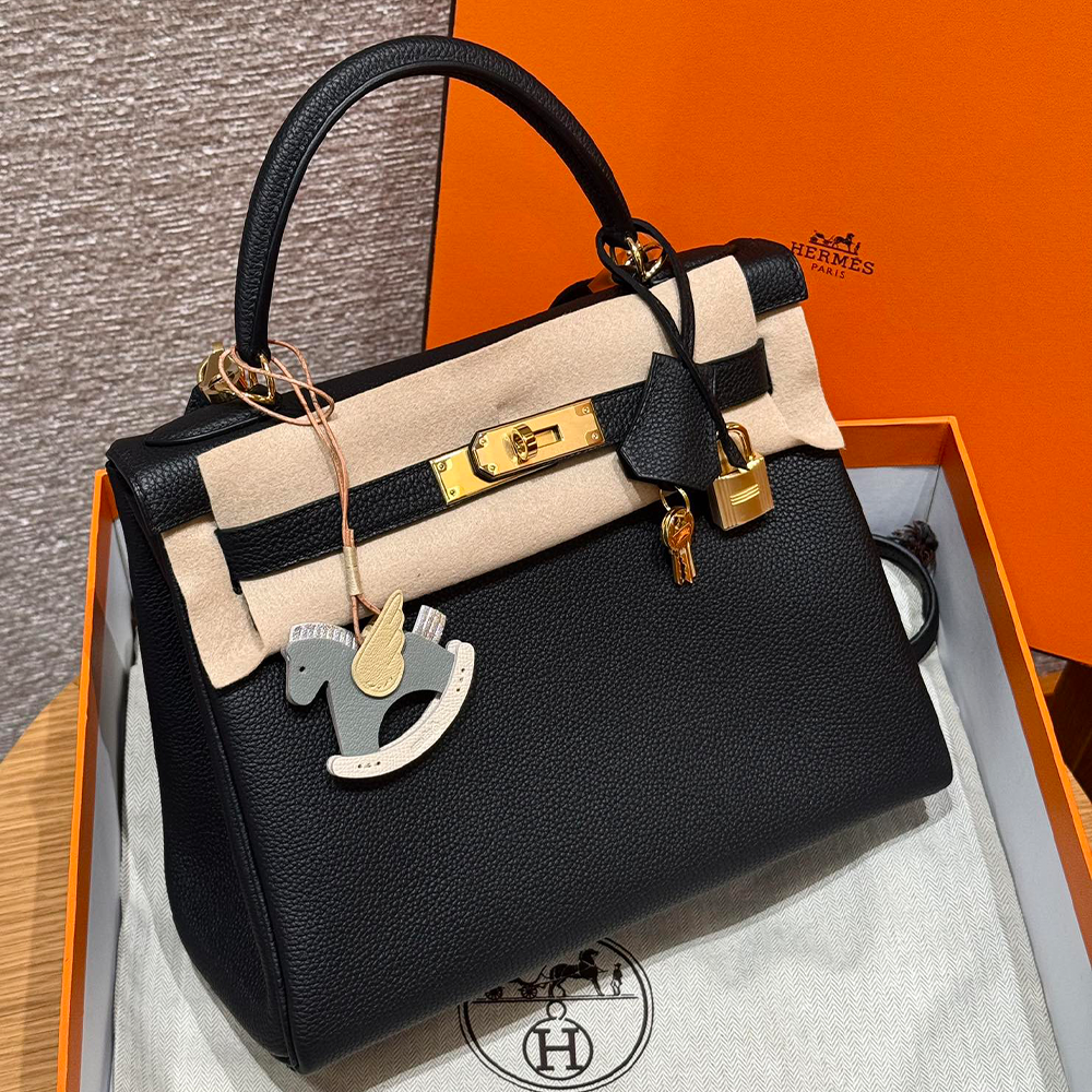 올수공 에르메스 켈리 28 89/Noir 토고 가죽 골드 하드웨어