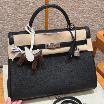 올수공 에르메스 켈리 40 89/noir 토고 가죽 실버 하드웨어