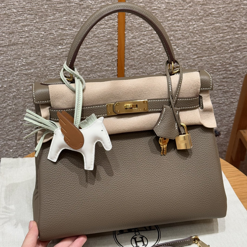 올수공 에르메스 켈리 28 18/Etoupe 토고 가죽 골드 하드웨어