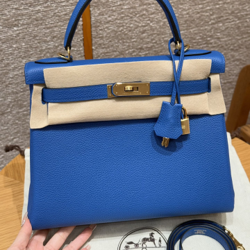 올수공 에르메스 켈리 28 71/Blue France 토고 가죽 골드 하드웨어