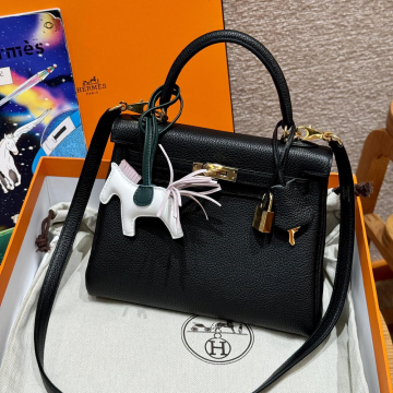 올수공 에르메스 켈리 25 ck89/Noir 토고 가죽 골드 하드웨어
