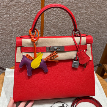 올수공 에르메스 켈리 28 S3/Rouge Coeur 엡송 가죽 실버 하드웨어