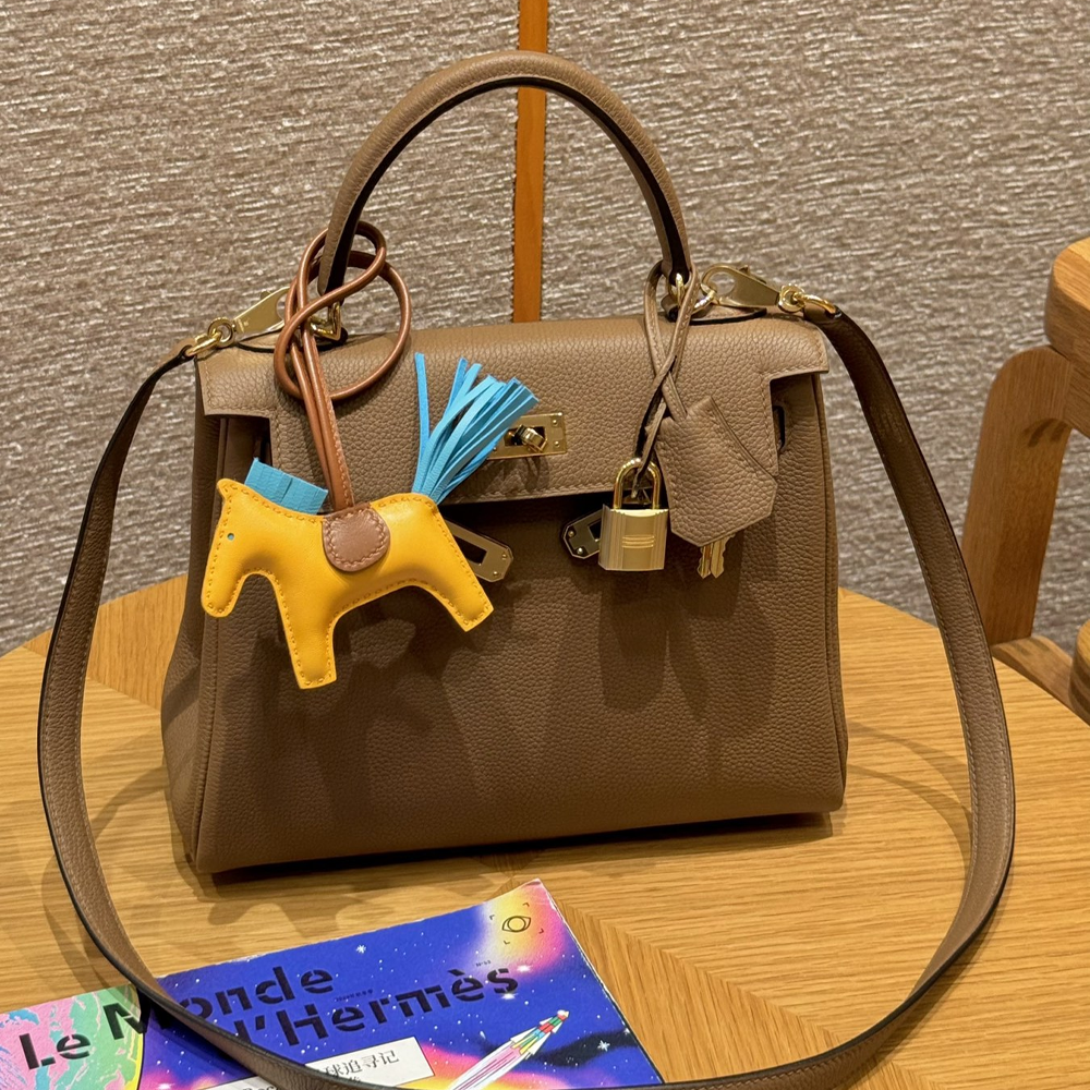 올수공 에르메스 켈리 25 3G/Alezan 토고 가죽 골드 하드웨어