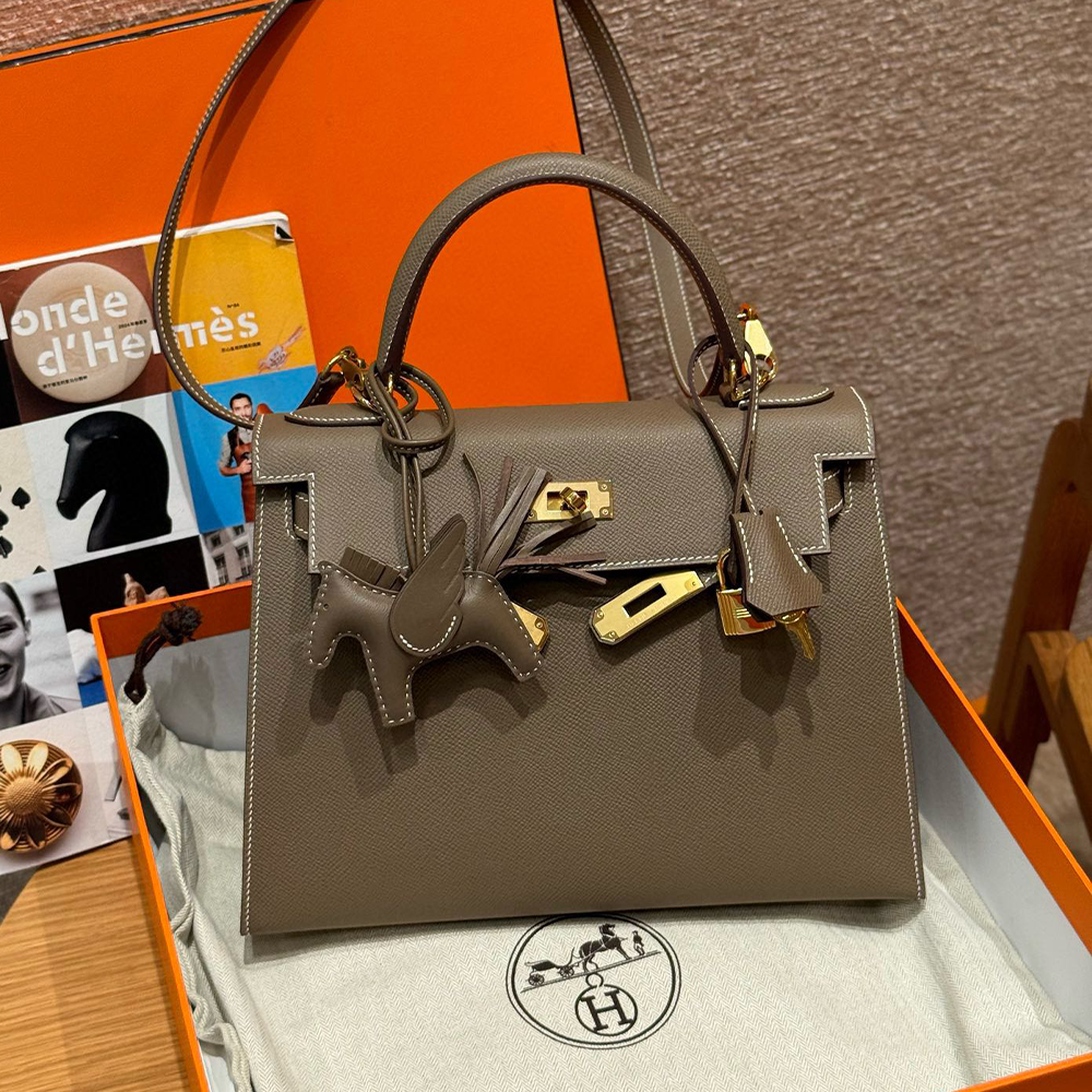 올수공 에르메스 켈리 28 ck18/Etoupe 엡송 가죽 골드 하드웨어