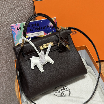 올수공 에르메스 켈리 28 46/Ebene 토고 가죽 핸들 악어 골드 하드웨어
