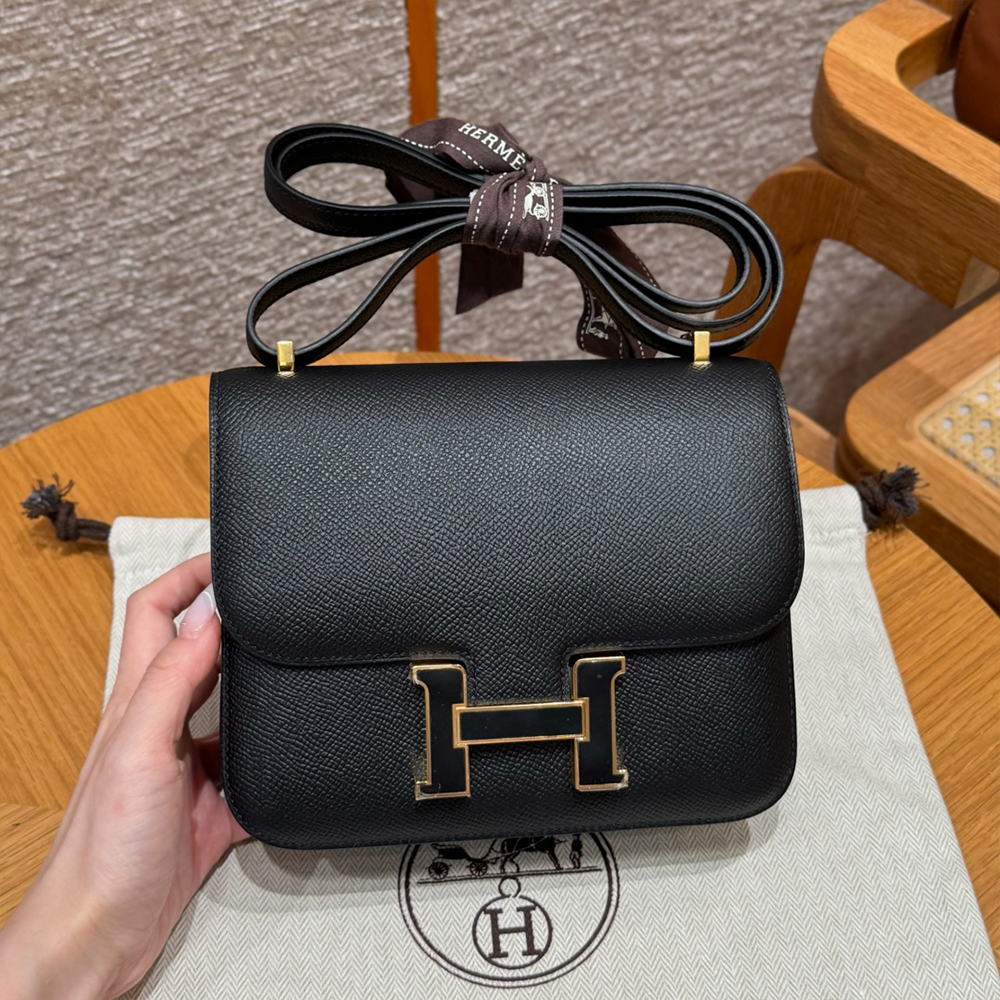 올수공 에르메스 콘스탄스 19 89/noir 엡송 가죽 골드 하드웨어