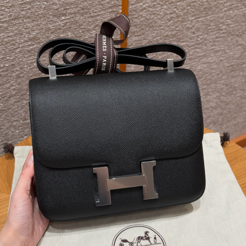 올수공 에르메스 콘스탄스 24 89/noir 엡송 가죽 실버 하드웨어