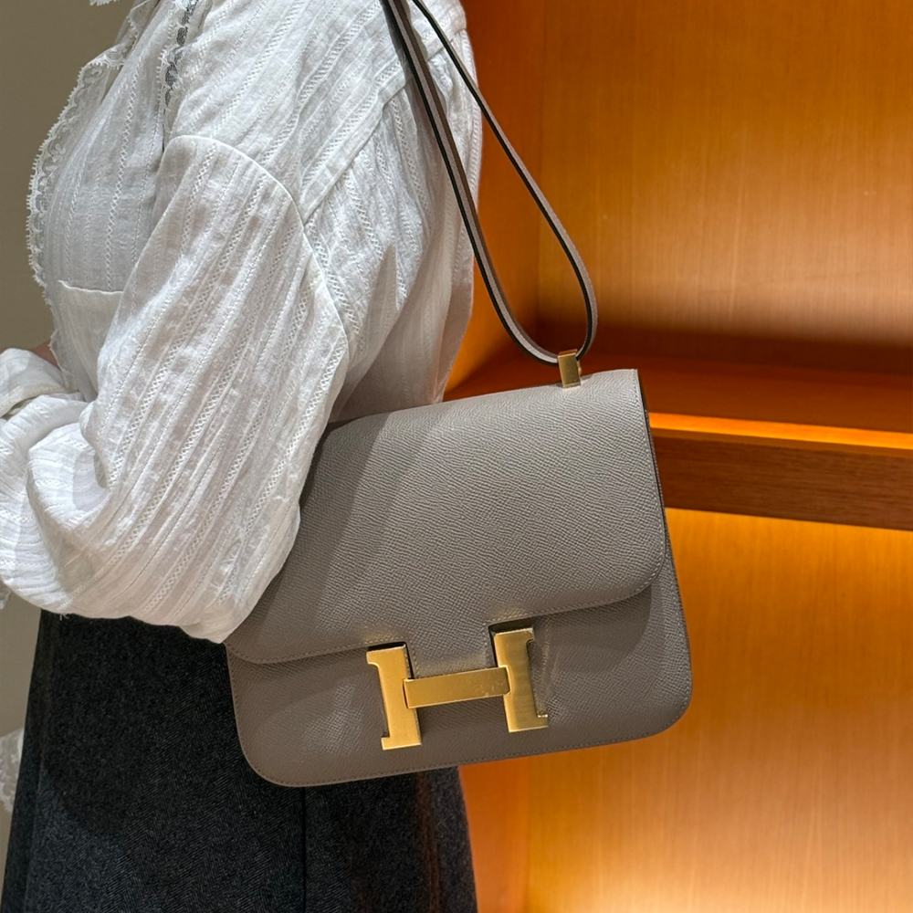 올수공 에르메스 콘스탄스 24 M8/Girs Asphalte 엡송 가죽 골드 하드웨어