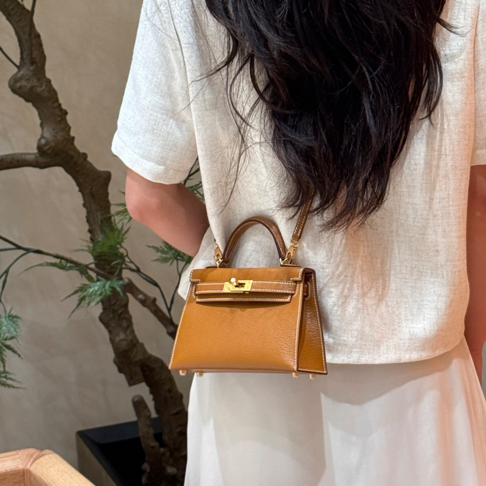 올수공 에르메스 미니 켈리 37/Gold 체브레 가죽 골드 하드웨어