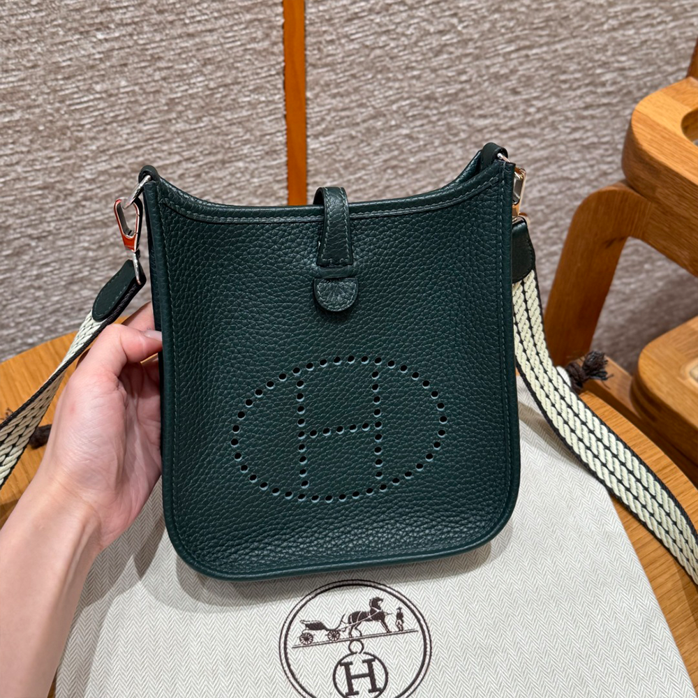 올수공 에르메스 에블린 미니 67/Vert fonce 클레망스 실버 하드웨어