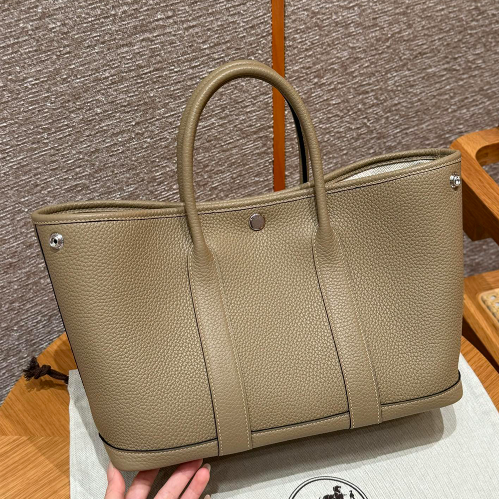 올수공 에르메스 가든파티 30 8Q/Beige Marfa 클레망스 실버 하드웨어