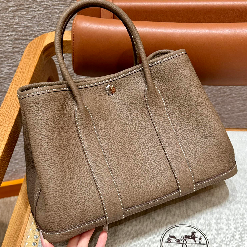 올수공 에르메스 가든파티 30 ck18/Etoupe vache 실버 하드웨어