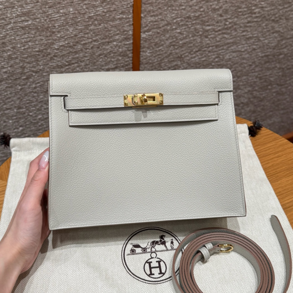 올수공 에르메스 켈리 단스 80/Pearl Gray 에버컬러 골드 하드웨어