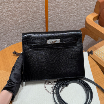 올수공 에르메스 켈리 단스 89/noir 리자드 가죽 실버 하드웨어