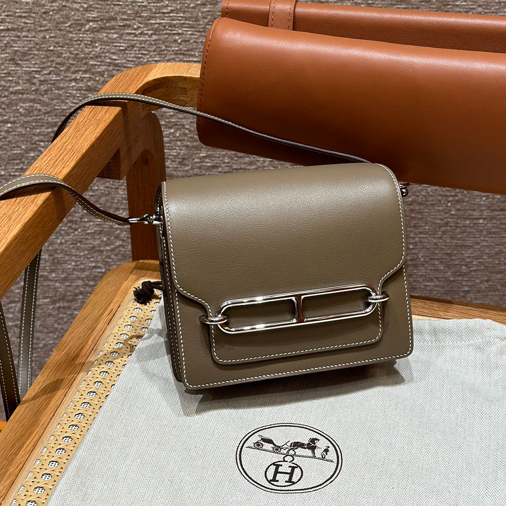 올수공 에르메스 롤리스 18 Etoupe 에버컬러 가죽 실버 하드웨어