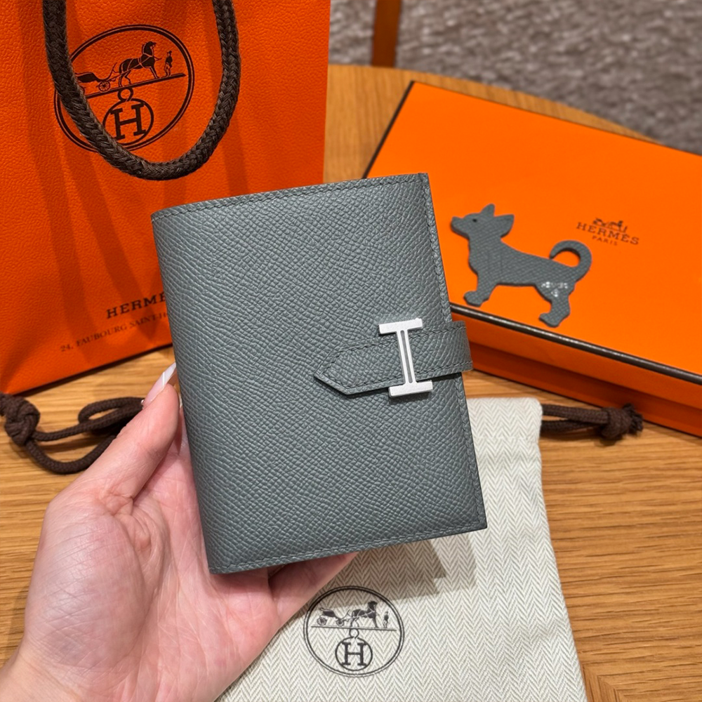 올수공 에르메스 베안 반지갑 Girs Meyer 엡송 실버 하드웨어