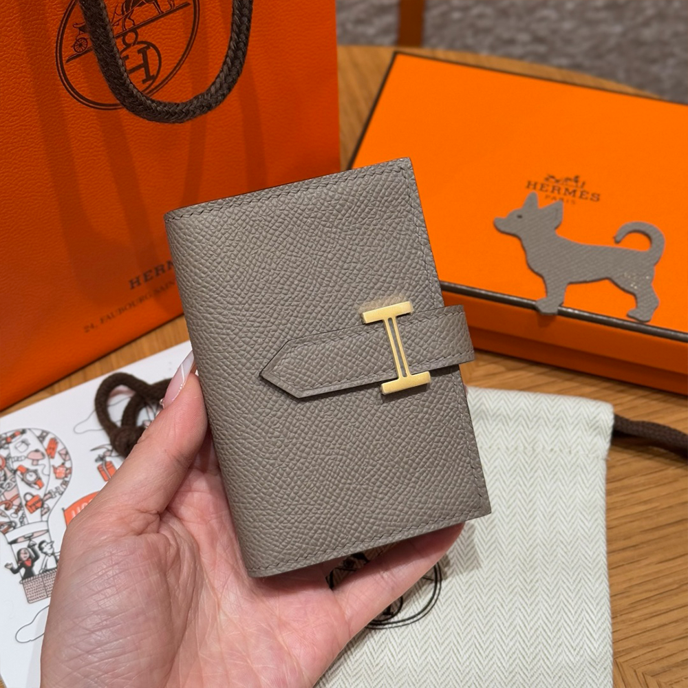 올수공 에르메스 베안 반지갑 Girs Meyer 엡송 골드 하드웨어