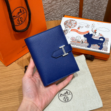 올수공 에르메스 베안 반지갑 Blue electric 엡송 실버 하드웨어