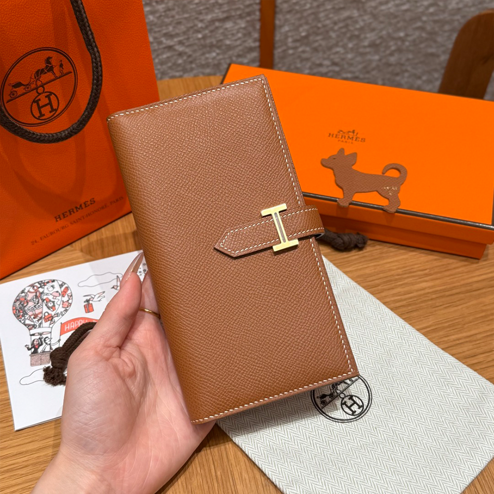 올수공 에르메스 베안 장지갑 37/Gold 엡송 골드 하드웨어