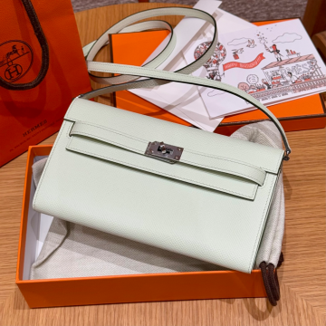 올수공 에르메스 켈리 클래식 투 고 장지갑 0S/Vert Fizz 엡송 실버 하드웨어