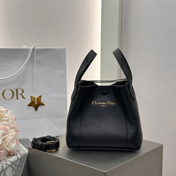 디올 Signature 미디엄 버킷백 스몰 블랙