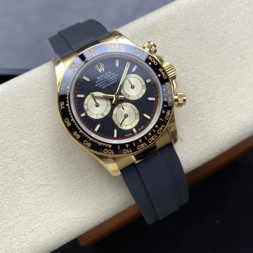 QF공장 롤렉스 데이토나 블랙 레이싱 다이얼 옐로우 골드 금통 러버밴드 126518