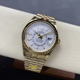 롤렉스 스카이드웰러 화이트 다이얼 옐로우 골드 금통 336938