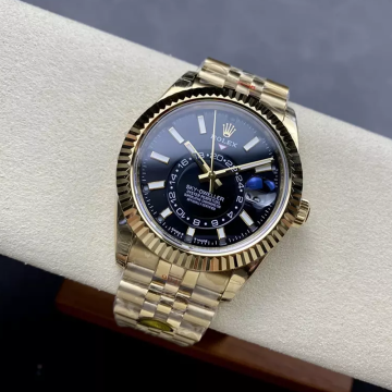 롤렉스 스카이드웰러 블랙 다이얼 옐로우 골드 금통 336938