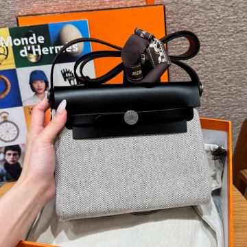 올수공 에르메스 에르백 미니 ecru/noir/noir 실버 하드웨어