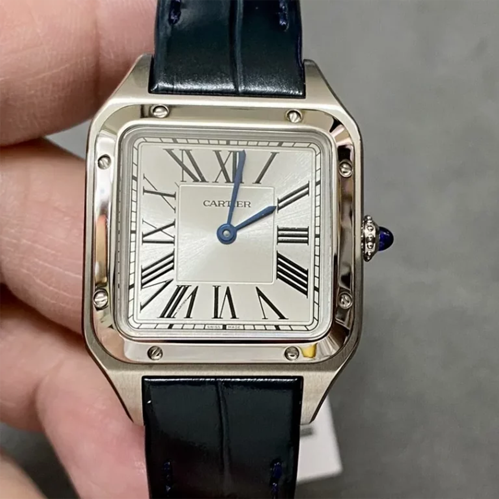 F1공장 까르띠에 산토스 뒤몽 스몰 화이트 다이얼 스틸 WSSA0023