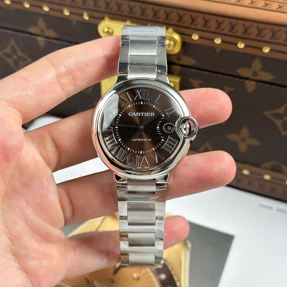 AF공장 까르띠에 발롱 블루 브라운 다이얼 스틸 40mm WSBB0061