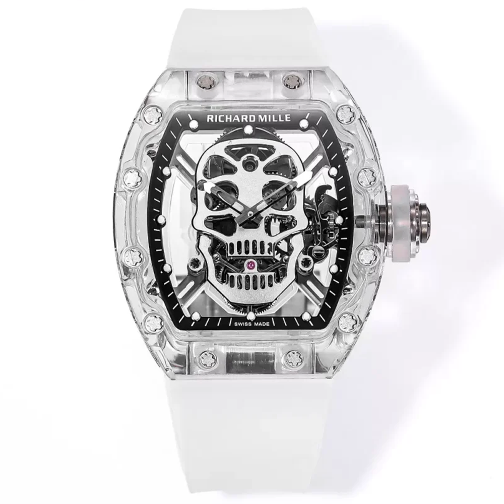 RM공장 리차드밀 스컬 투르비용 화이트 크리스탈 케이스 RM052
