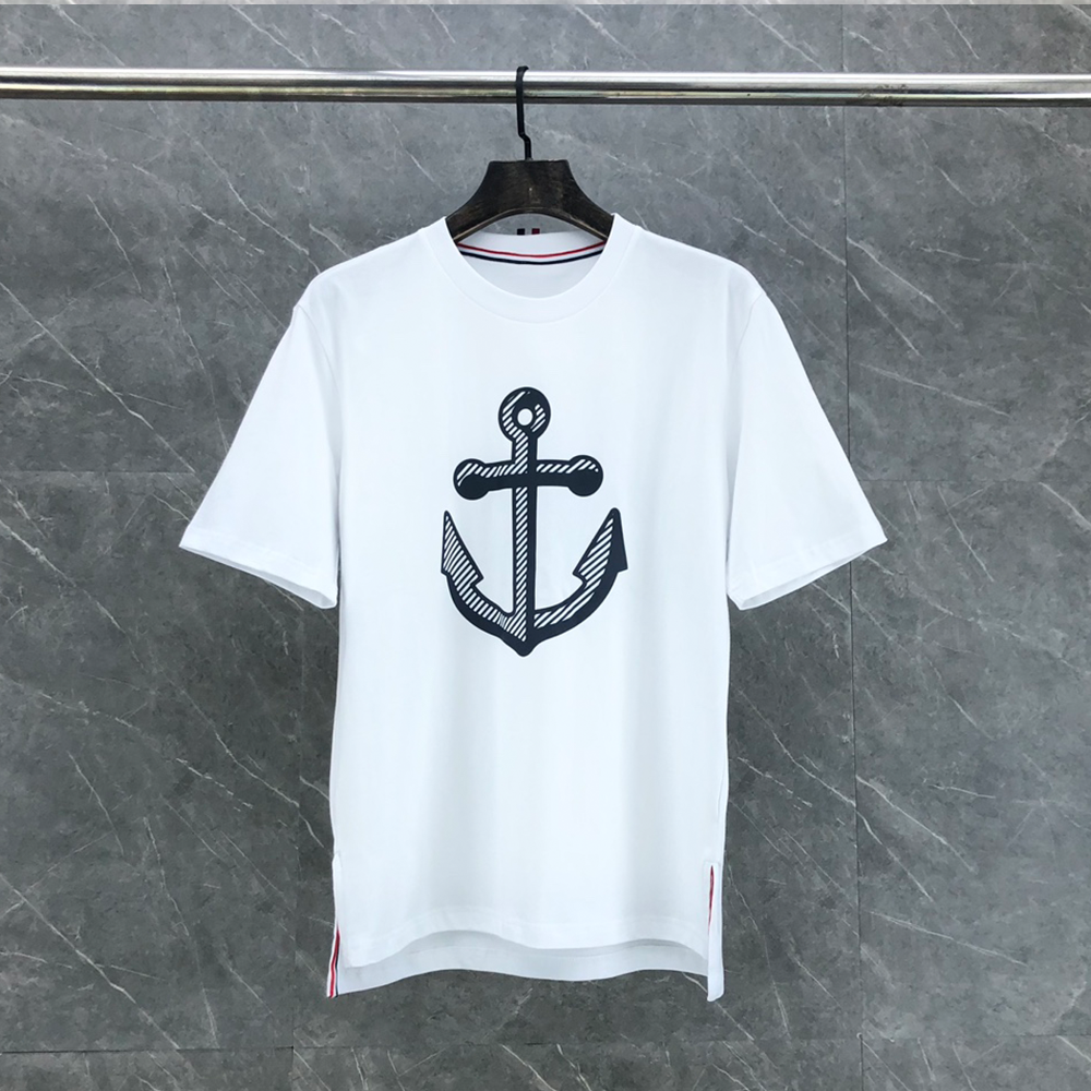 톰브라운 앵커 프린팅 반팔 티셔츠 화이트