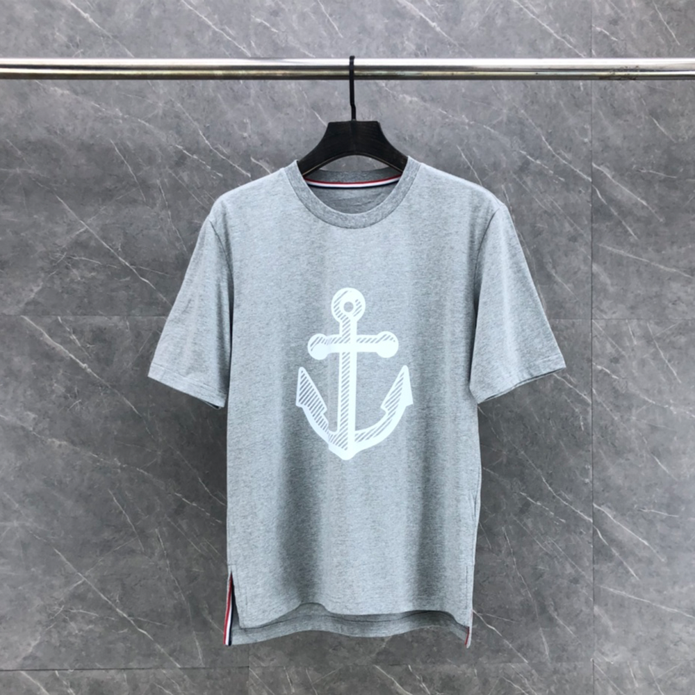 톰브라운 앵커 프린팅 반팔 티셔츠 그레이