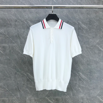 톰브라운 RWB 스트라이프 폴로 셔츠 화이트