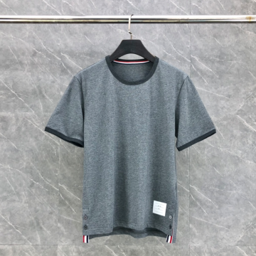 톰브라운 울 저지 링거 티셔츠 그레이