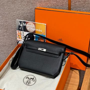 올수공 에르메스 켈리 데페슈 25 noir 에버컬러 실버 하드웨어