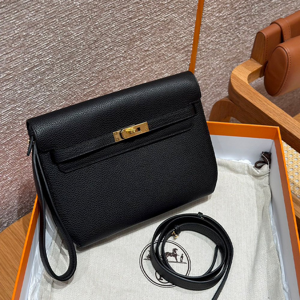 올수공 에르메스 켈리 데페슈 25 noir 토고 골드 하드웨어