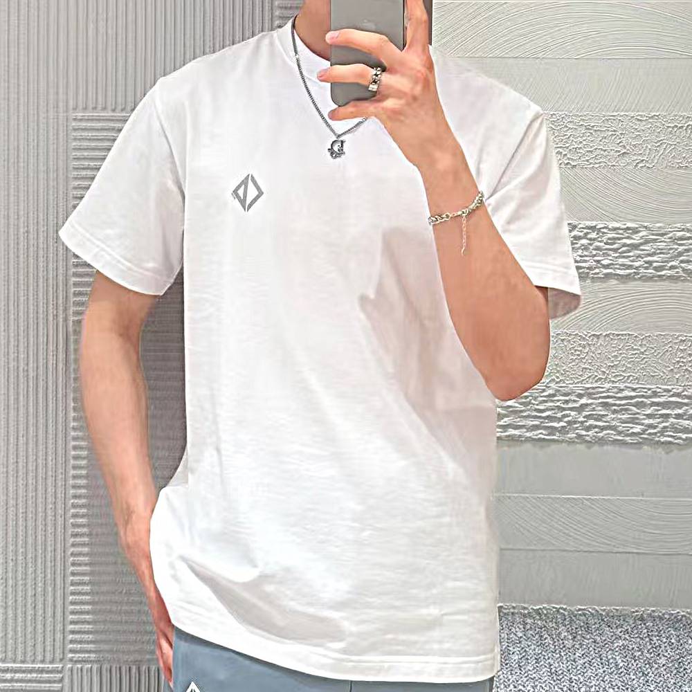 디올 다이아몬드 캐주얼 핏 반팔 티셔츠 화이트