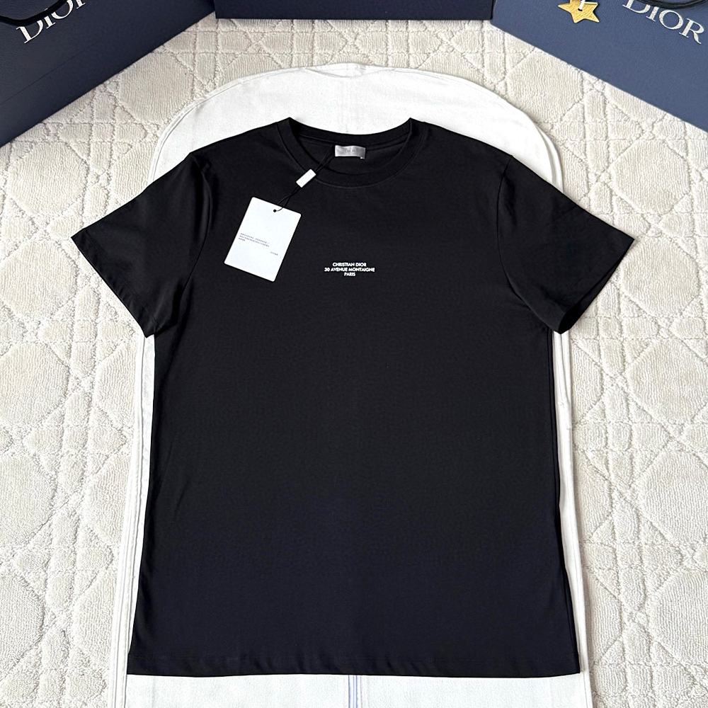 디올 30 에비뉴 프린팅 반팔 티셔츠 블랙