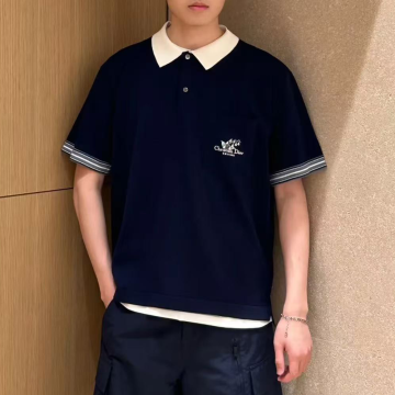 디올 은방울꽃 폴로 블루 코튼 반팔 셔츠