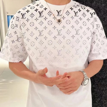 루이비통 그라디언트 모노그램 코튼 남성 반팔 티셔츠 화이트 1AFBB2