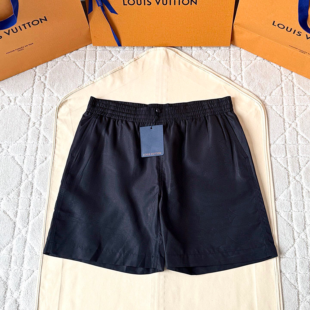 루이비통 모노그램 코튼 블렌드 테일러드 쇼츠 블랙