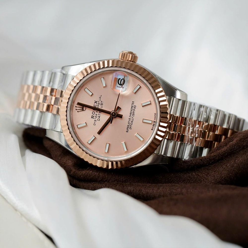 여성용 롤렉스 데이저스트 핑크 다이얼 로즈골드 콤비 31mm 278271