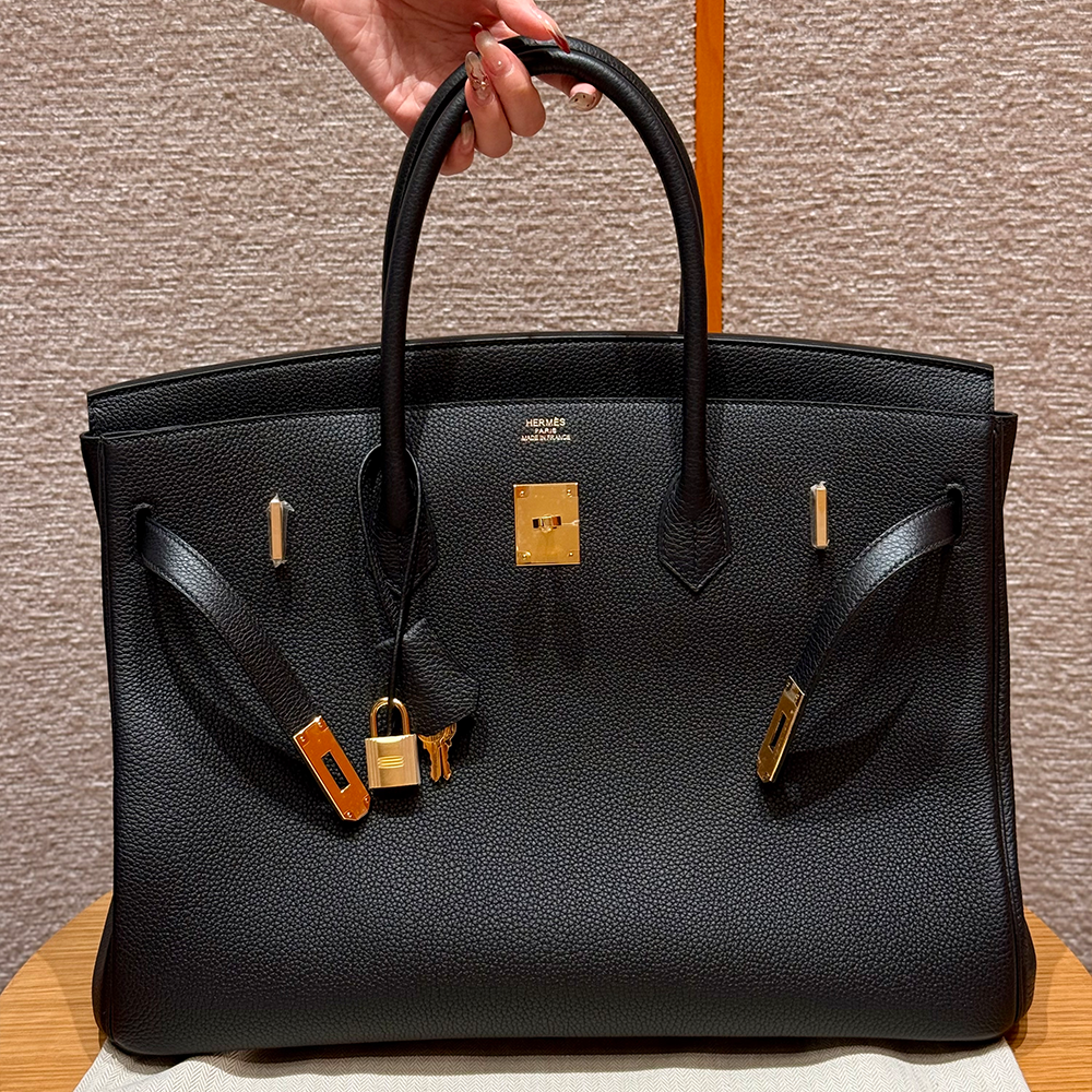 올수공 에르메스 버킨 40 Noir 토고 가죽 골드 하드웨어