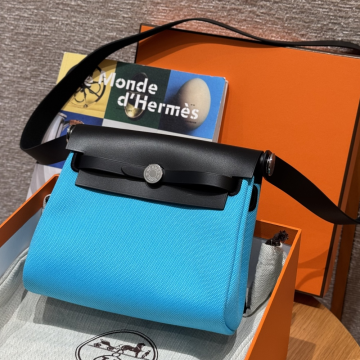 올수공 에르메스 에르백 미니 bleu riviera & noir 실버 하드웨어