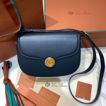 로로피아나 기에라 새들 백 미디움 앵커 블루/퀴멜